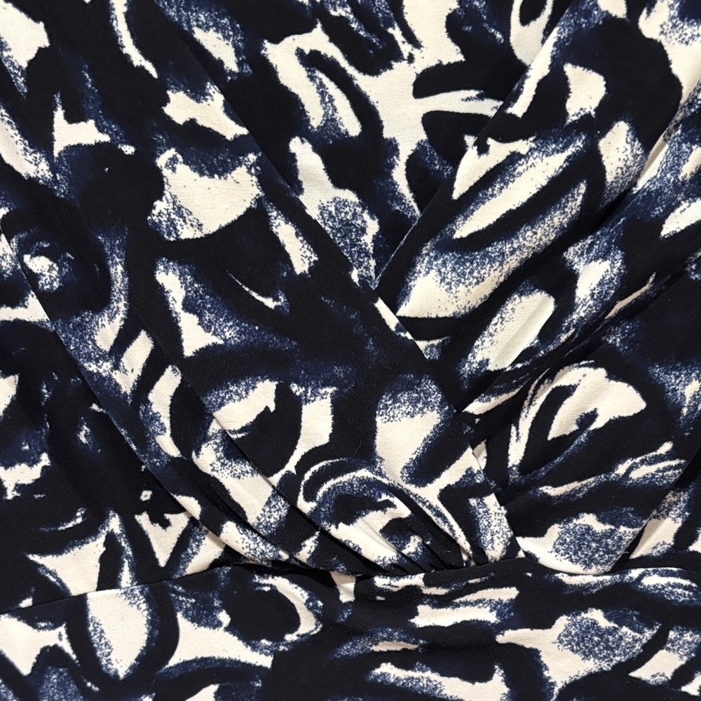 Ralph Lauren Navy and White Abstract Print Midi Dress - Picture 3 of 7